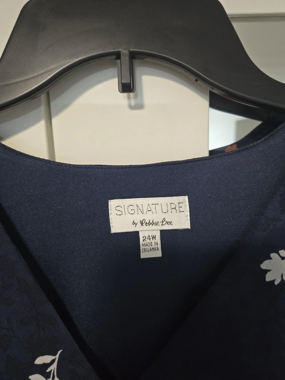 Robbie Bee Navy Blue Floral Wrap Dress